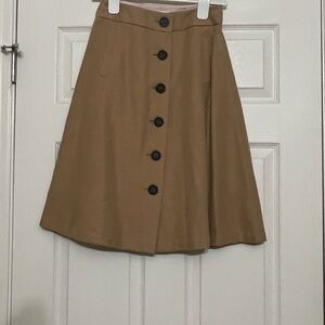 Banana Republic Brown A-Line Skirt with Black Buttons NWT